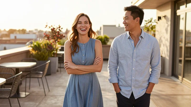 two adults meeting casually outdoors, relevant to adult friend finder review experience