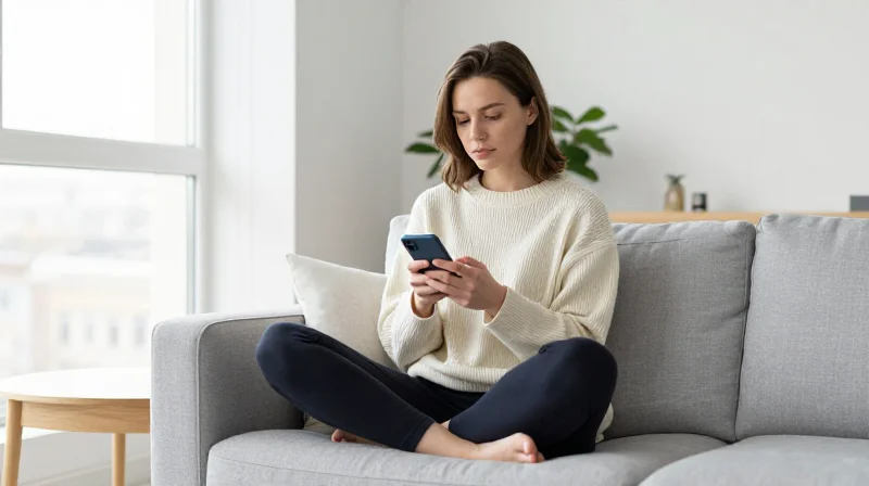 person scrolling a dating app on their phone — dating advice for navigating online dating