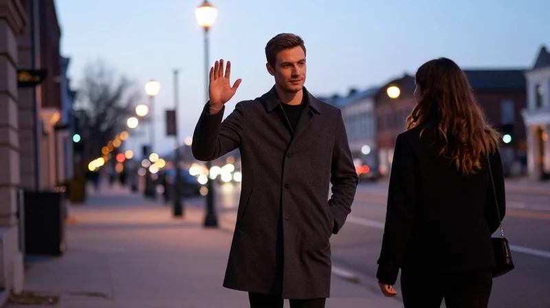 Man demonstrating dating etiquette for guys by parting ways graciously after a first date